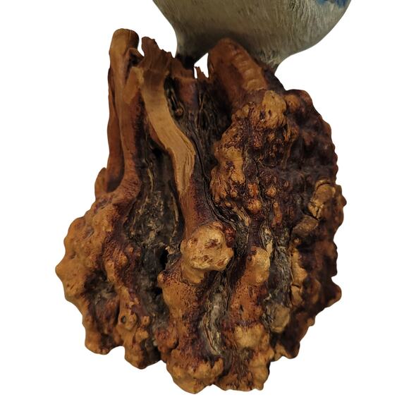 Blue Jay Original Hand Carved Wooden Bird Figurine Vintage Art Sculpture - Picture 6 of 10